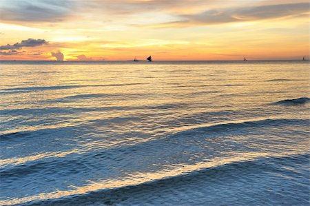 Beautiful sunset at Boracay, Philippines Stock Photo - Budget Royalty-Free & Subscription, Code: 400-05897593
