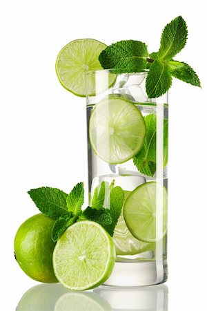 Mojito cocktail isolated on white Stock Photo - Budget Royalty-Free & Subscription, Code: 400-05897632