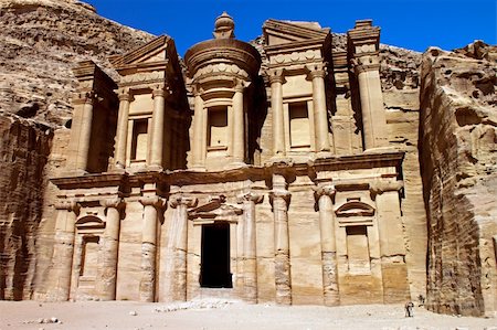 east cliff - Ancient ruins of the Monastery of Petra in Jordan Stock Photo - Budget Royalty-Free & Subscription, Code: 400-05897834
