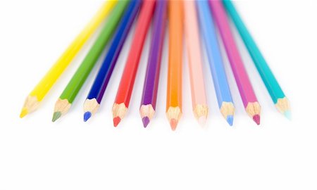 simsearch:400-08166124,k - Color pencils composition on white background Fotografie stock - Microstock e Abbonamento, Codice: 400-05898004
