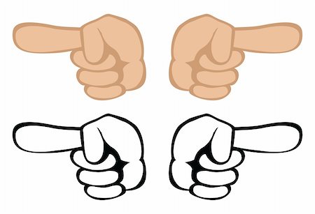 positive attitude cartoon - Pointing hand. Vector EPS8 7000x4774. Separate layers Stock Photo - Budget Royalty-Free & Subscription, Code: 400-05898000