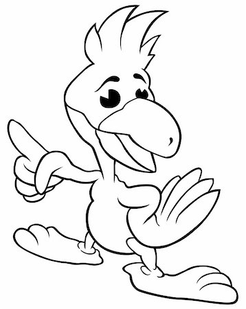 Cockatoo - Black and White Cartoon Illustration, Vector Stock Photo - Budget Royalty-Free & Subscription, Code: 400-05898055