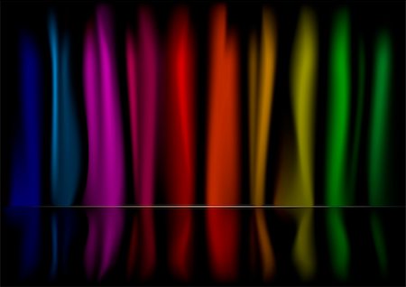 illustration of a multicolored curtain background with reflection Stock Photo - Budget Royalty-Free & Subscription, Code: 400-05898364