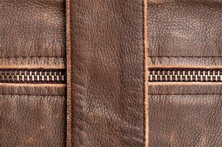 Brown leather texture and zipper background Stock Photo - Budget Royalty-Free & Subscription, Code: 400-05898833