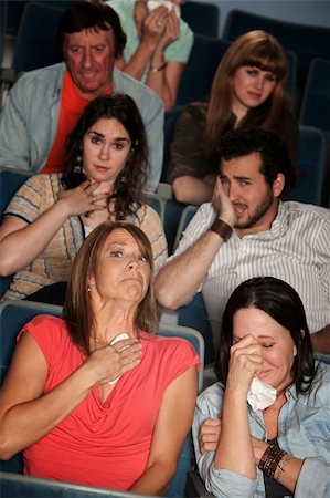 Group of 7 emotional male and female spectators weep Stock Photo - Budget Royalty-Free & Subscription, Code: 400-05898851