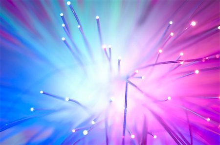Optical fibers of fiber optic cable. Internet technology.Blue color Stock Photo - Budget Royalty-Free & Subscription, Code: 400-05899002