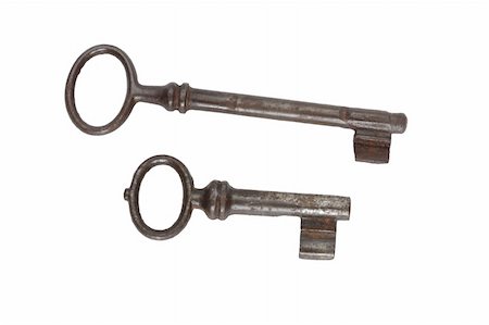 simsearch:400-03955247,k - two  old rusty keys on white background Photographie de stock - Aubaine LD & Abonnement, Code: 400-05899274