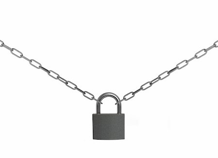 padlock with chain on white background Stock Photo - Budget Royalty-Free & Subscription, Code: 400-05899272