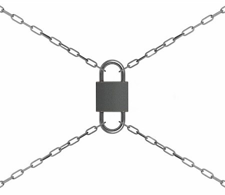 simsearch:400-04325748,k - double padlock with chain on white background Stockbilder - Microstock & Abonnement, Bildnummer: 400-05899273