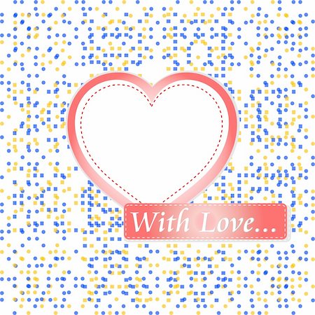 retro pastel mosaic love heart. st. valentine vector theme Stock Photo - Budget Royalty-Free & Subscription, Code: 400-05899331