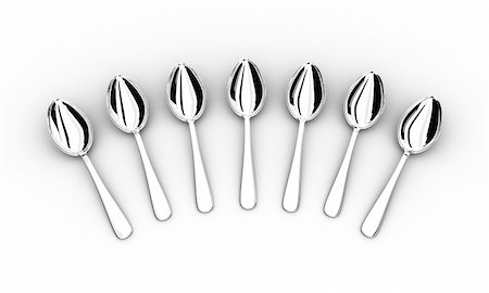 Illustration of silver spoons on a white background Stock Photo - Budget Royalty-Free & Subscription, Code: 400-05899470