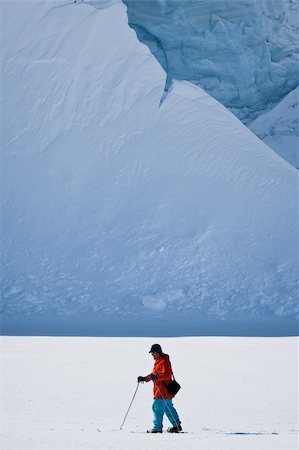 Man moves on skis. Glacier in background. Antarctica Stock Photo - Budget Royalty-Free & Subscription, Code: 400-05899580