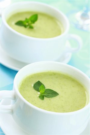 simsearch:400-07298426,k - Soup of green vegetables with fresh herbs Stock Photo - Budget Royalty-Free & Subscription, Code: 400-05899744