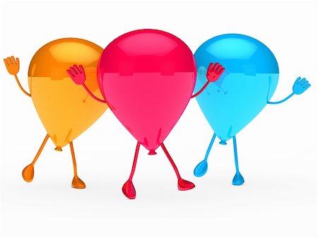 simsearch:400-04713054,k - Colorful Party balloon stand and wave hands Photographie de stock - Aubaine LD & Abonnement, Code: 400-05899795