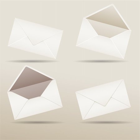 simsearch:700-05974044,k - Set of realistic envelopes with shadow, vector illustration, eps10, 3 layers Stockbilder - Microstock & Abonnement, Bildnummer: 400-05899919