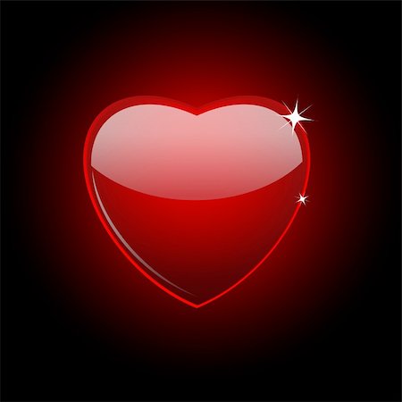 simsearch:400-08648666,k - Glass heart on black, vector illustration, eps10, 2 layers Stock Photo - Budget Royalty-Free & Subscription, Code: 400-05899922