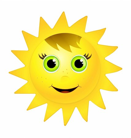 sun and fun cartoon - Illustration of happy smiling girl-sun Stock Photo - Budget Royalty-Free & Subscription, Code: 400-05890171