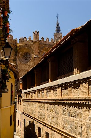 people on the street in madrid - street view at sunny day at Toledo, Madrid, Spain Stock Photo - Budget Royalty-Free & Subscription, Code: 400-05890287