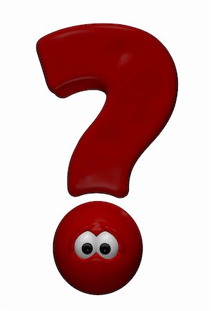 simsearch:400-04665113,k - red question mark with eyes - 3d cartoon illustration Stock Photo - Budget Royalty-Free & Subscription, Code: 400-05890299