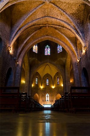 interior of Church of Saint Peter, Figueres, Barcelona, Spain Stock Photo - Budget Royalty-Free & Subscription, Code: 400-05890345