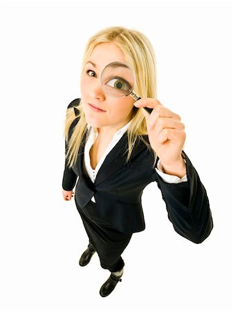simsearch:400-04554899,k - Businesswoman with a Magnifying Glass from High Angle view Stock Photo - Budget Royalty-Free & Subscription, Code: 400-05890466