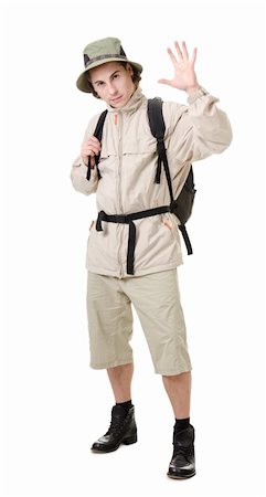 simsearch:400-08713043,k - young man - tourist with backpack on a white background Fotografie stock - Microstock e Abbonamento, Codice: 400-05890735