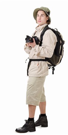 simsearch:400-08713043,k - young man - tourist with backpack on a white background Fotografie stock - Microstock e Abbonamento, Codice: 400-05890737