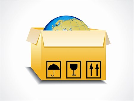 simsearch:400-05738922,k - abstract box icon with globe vector illustration Stockbilder - Microstock & Abonnement, Bildnummer: 400-05890765