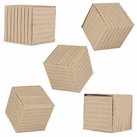 simsearch:400-05738922,k - five cubic cardboard boxes isolated over a white background Stockbilder - Microstock & Abonnement, Bildnummer: 400-05890802