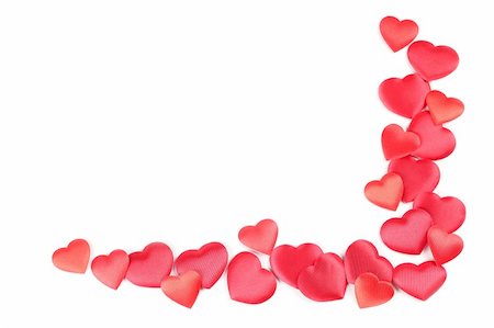 red confetti - Frame made of heart shaped confetti on white background Stock Photo - Budget Royalty-Free & Subscription, Code: 400-05890963