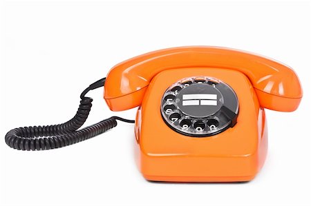 classic dial phone on white background Stock Photo - Budget Royalty-Free & Subscription, Code: 400-05891347