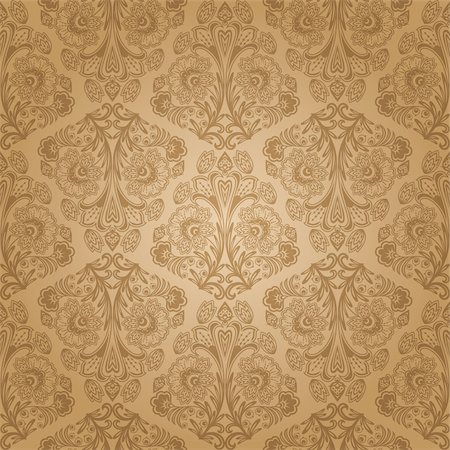 damask vector - Seamless floral pattern. Retro background. Vector illustration. Stock Photo - Budget Royalty-Free & Subscription, Code: 400-05891559