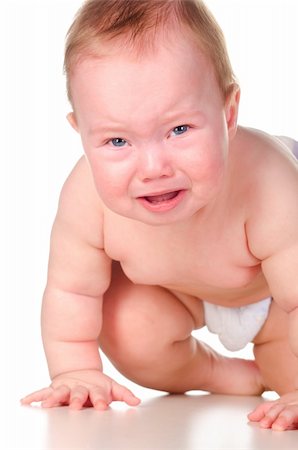 simsearch:400-04436228,k - little baby is crying, isolated on white background Stock Photo - Budget Royalty-Free & Subscription, Code: 400-05891844