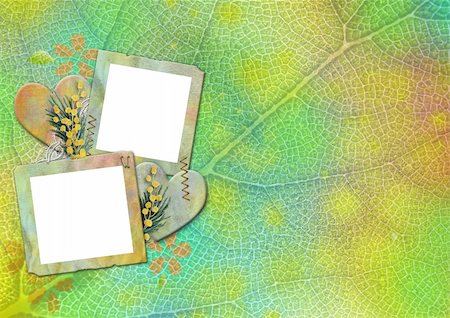 vintage photo frames on the abstract  background with hearts Stock Photo - Budget Royalty-Free & Subscription, Code: 400-05891960