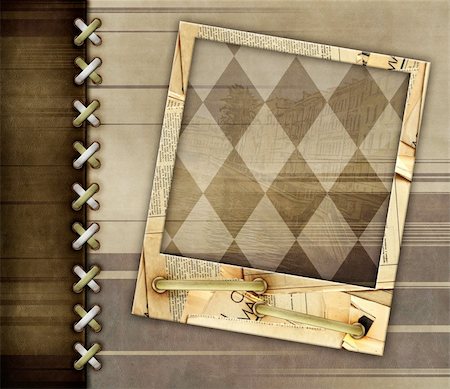 simsearch:400-05735209,k - Leather grunge background with photo for scrapbooking Stock Photo - Budget Royalty-Free & Subscription, Code: 400-05892085