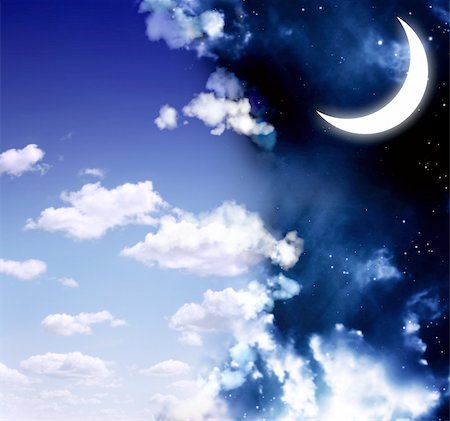 dark moon with clouds - Dark series - day and night Photographie de stock - Aubaine LD & Abonnement, Code: 400-05892092