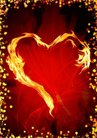 simsearch:400-04900039,k - Bright flame in the form of heart Stockbilder - Microstock & Abonnement, Bildnummer: 400-05892103