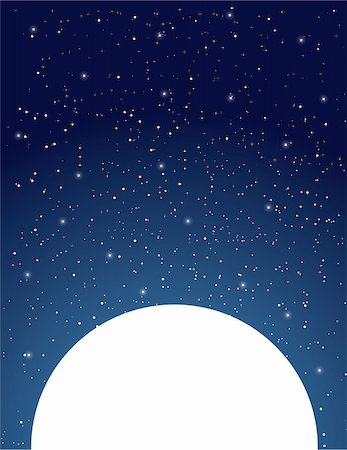An expansive, starry, night sky sits above a white moon. Foto de stock - Super Valor sin royalties y Suscripción, Código: 400-05892145