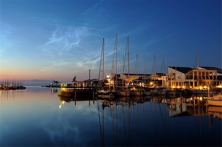 The harbor at night with noctilucent clouds Stock Photo - Budget Royalty-Free & Subscription, Code: 400-05892151
