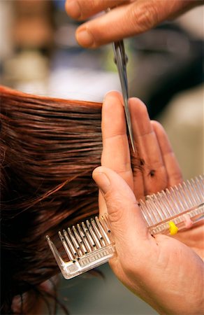 fair - hairdresser cutting  hair Photographie de stock - Aubaine LD & Abonnement, Code: 400-05892678