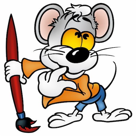 ratazana - Mouse Painter - Cartoon illustration, vector Foto de stock - Royalty-Free Super Valor e Assinatura, Número: 400-05892695