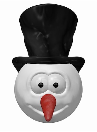 simsearch:400-04048124,k - funny snowman head - 3d cartoon illustration Stock Photo - Budget Royalty-Free & Subscription, Code: 400-05893311