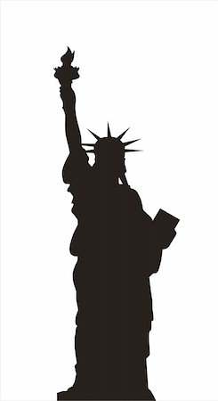 statue of liberty silhouette - very big size statue of liberty black silhouette illustration Stock Photo - Budget Royalty-Free & Subscription, Code: 400-05893864