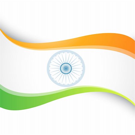 state flag - vector wave style indian flag design Stock Photo - Budget Royalty-Free & Subscription, Code: 400-05893912