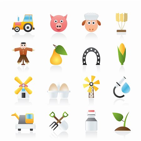 Agriculture and farming icons - vector icon set Stock Photo - Budget Royalty-Free & Subscription, Code: 400-05904220