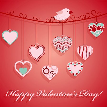 simsearch:400-04903018,k - Valentine's day hanging heart. Vector illustration. Photographie de stock - Aubaine LD & Abonnement, Code: 400-05904263