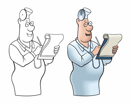 simsearch:400-06179023,k - Comical image of the cheerful doctor with a notebook. Photographie de stock - Aubaine LD & Abonnement, Code: 400-05904405