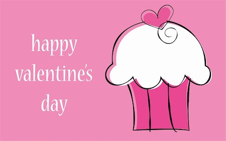 Pink happy valentine's day heart cupcake Photographie de stock - Aubaine LD & Abonnement, Code: 400-05904538