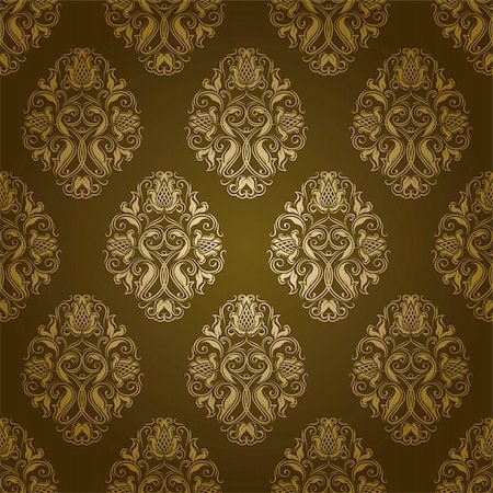 damask vector - Seamless damask pattern. Flowers on a green background. EPS 10 Stock Photo - Budget Royalty-Free & Subscription, Code: 400-05904688