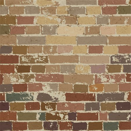 simsearch:400-08317361,k - Old brick wall pattern. Vector illustration, EPS10 Photographie de stock - Aubaine LD & Abonnement, Code: 400-05904694